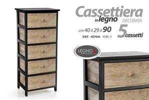 Mobile 5 Cassetti Nero 40*29*90Cm Sy-Bl-5