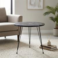 Tavolo (Mdf,Ferro)  39*44 Cm Marmo Nero