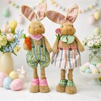 Coniglio Peluche Gambe Allungabili H.57/80 2Ass.Ti