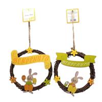 Corona Rami D.18Cm. Con Soggetti Legno Pasquali