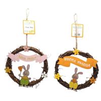 Corona Rami D.18Cm. Con Soggetti Legno Pasquali