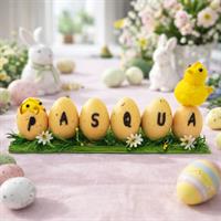 Base Con Prato Con 6 Uova Pasqua