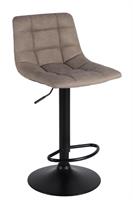 Sgabello Clayton In Pu Vintage Tortora E Base Nera