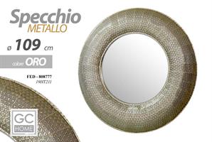Specchio Tondo Metallo 90*8 Cm