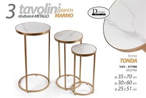 Tavolo 35*35*70 Cm Marmo Met