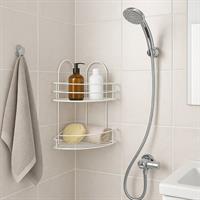 Angolare 2 Ripiani Bagno Bianco 23X23X37 Cm