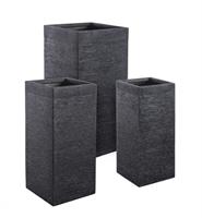 Vaso Graffiti Quadrato Nero Alto M