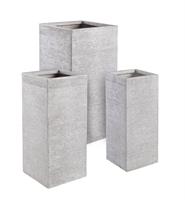Vaso Graffiti Quadrato Bianco Alto M