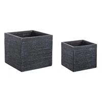 Vaso Graffiti Quadrato Nero Basso S