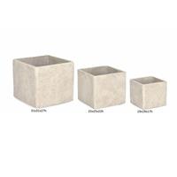 Vaso Meli Quadrato Basso Beige S
