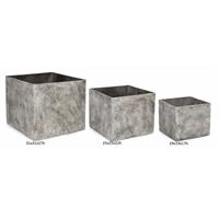 Vaso Meli Quadrato Basso Grigio M
