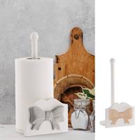 Portarotolo Legno Fiocco Tortora