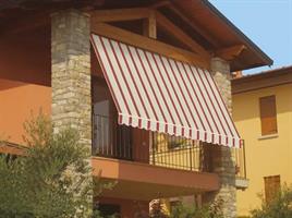 Tenda da Sole a Caduta 3x2.5 Mt Senza Cassone Bordeaux/Crema