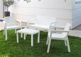 Set 4 Posti Riviera Da Giardino Colore Bianco