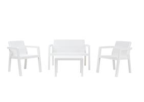 Set 4 Posti Riviera Da Giardino Colore Bianco