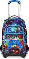 Zaino-Trolley Scuola Jack-3Wd+ Sj Gang Game-Led Boy