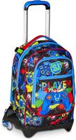 Zaino-Trolley Scuola Jack-3Wd+ Sj Gang Game-Led Boy