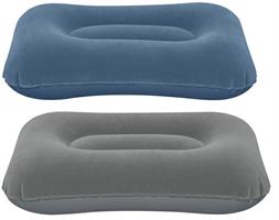 Cuscino Campeggio Floccato Cm.42*26*10 2 Colori Blu / Grigio