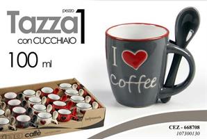 Tazza Con Cucchiaino 100 Cc  5,6*6,7 Cm
