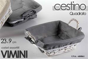 Cestino Quadrato Assortito 23*23*9 Cm