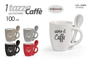 Tazza Con Cucchiaino Ceramica  100 Cc