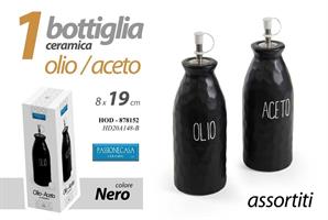 Bottiglia Nera Ceramica  8*19 Cm