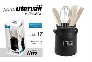 Porta Utensili Nero 16*17 Cm