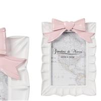 PortaFoto Bianco Fiocco Rosa 10X15 Mod. L