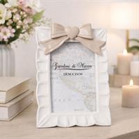 PortaFoto Bianco Fiocco Tortora 10X15 Mod.M