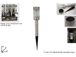 Lampada Solare Led In Metallo+Vetro