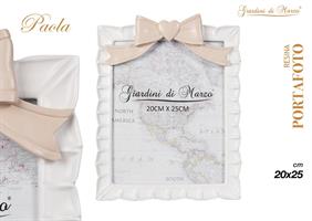 PortaFoto Bianco Fiocco Tortora 20X25 Mod.M