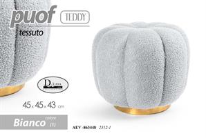 Pouf Teddy Bianco  45*45*43 Cm