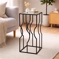 Tavolo (Ferro,Vetro) 33*70 Cm Met