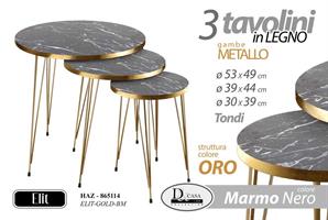Tavolo (Mdf,Ferro) 53*49 Cm Marmo Nero