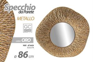 Specchio Metallo  C.Oro 86 Cm
