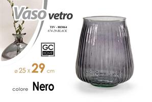 Vaso Vetro Nero 25*29 Cm