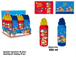 Borraccia Alluminio Con Cannuccia 550 Ml Paw Patrol