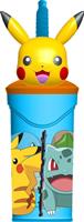 Bicchiere C/cannuccia 3d Ml.360 Pokemon