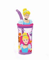 Bicchiere C/cannuccia 3d Ml.360 Principesse