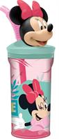 Bicchiere Minnie Con Cannuccia 360Ml 3D Ecozen
