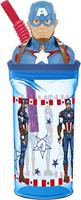 Bicchiere Capitan America C/cannuccia 360Ml 3D Ecozen