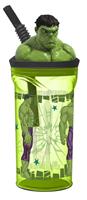Bicchiere Hulk Con Cannuccia 360Ml 3D Ecozen