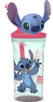 Bicchiere Stitch C/cannuccia 3d Ecozen Ml.360