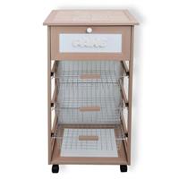 CARRELLO CUCINA 3 CESTI+RIBALTA TORTORA