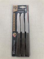 Blister 6 Coltelli Tavola Texture Wood Fango