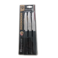 Blister 6 Coltelli Tavola Texture Wood Nero