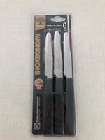 Blister 6 Coltelli Tavola Texture Wood Nero