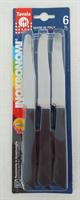 Blister 6 Coltelli Tavola 11 cm Nero