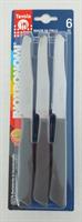 Blister 6 Coltelli Tavola 11 cm Tortora