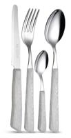 Blister 6 Coltelli Tavola Texture Wood Sbiancato